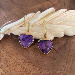 Modern Boho Imperial Jasper Earrings in Purple